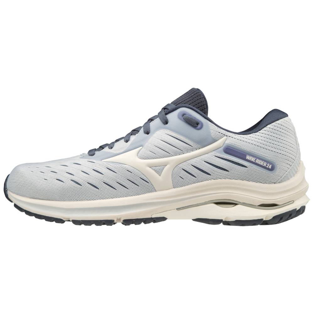 Mizuno Wave Rider 24 - Bayan Koşu Ayakkabısı - Beyaz/Mor Türkiye (SNKLXE-394)